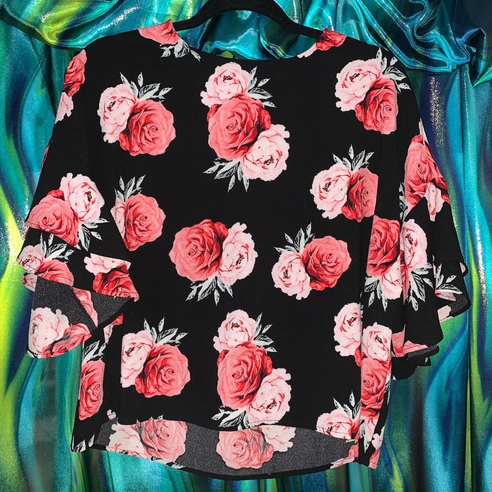 Rose Print Top